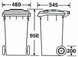 ボックスカート120リットル型の形状寸法