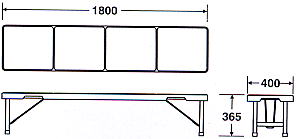 スタッキングブローベンチ 1800の形状寸法