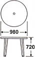 ガーデン GFテーブル98の形状寸法