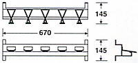 モップハンガーD型壁掛式（5本掛）の形状寸法